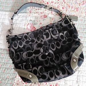 Coach Black and Gray Women's Shoulder Bag